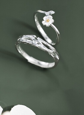 瑞士 Francesca 999足银莫离情侣戒指小众设计高级感925纯银对戒