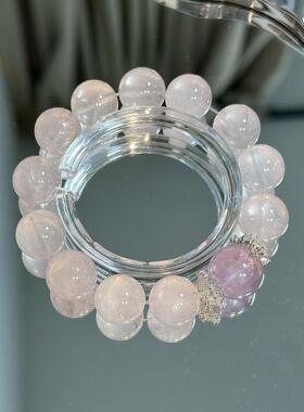 瑞士【设计师】Francesca 花海天然紫水晶粉水晶手串高级桃花水晶