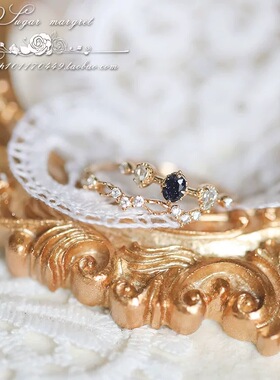 瑞士 Francesca 加勒比蓝焰日系蓝砂金石白托帕轻奢925纯银戒指