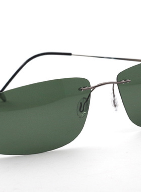 超轻钛合金绿色片显瘦太阳眼镜
