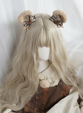 可可熊lolita头饰棕色毛绒熊耳朵