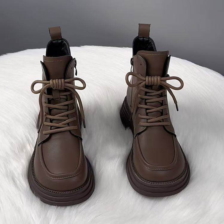 真皮爆款马丁靴女英伦风2025秋冬新款加绒保暖百搭厚底羊毛短靴女,淘宝优惠券,粉丝福利购,淘宝优惠卷