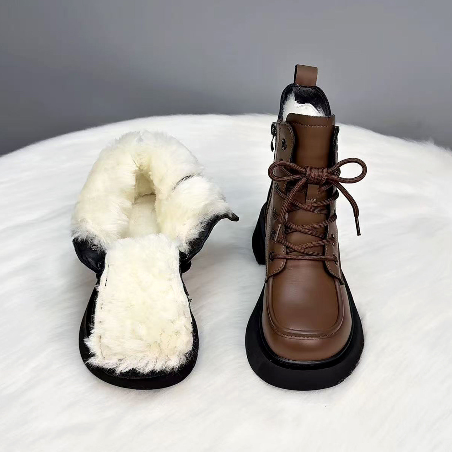 真皮爆款马丁靴女英伦风2025秋冬新款加绒保暖百搭厚底羊毛短靴女,淘宝优惠券,粉丝福利购,淘宝优惠卷