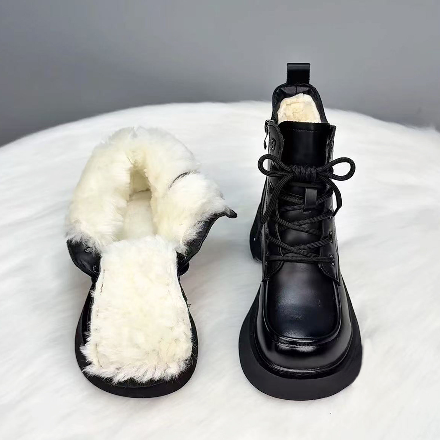 真皮爆款马丁靴女英伦风2025秋冬新款加绒保暖百搭厚底羊毛短靴女,淘宝优惠券,粉丝福利购,淘宝优惠卷