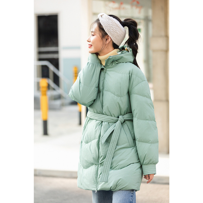 茵曼旗舰店2020新款茵蔓连帽收腰 茵曼翰飞羽绒服