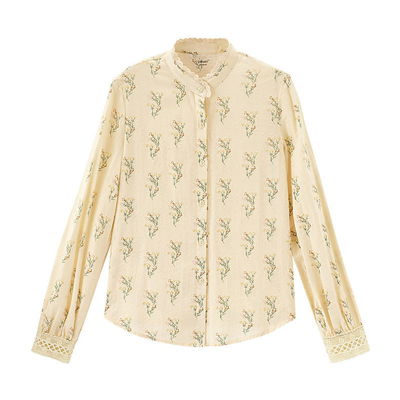 茵曼旗舰店2020年新款女士碎花衬衫 茵曼翰飞衬衫