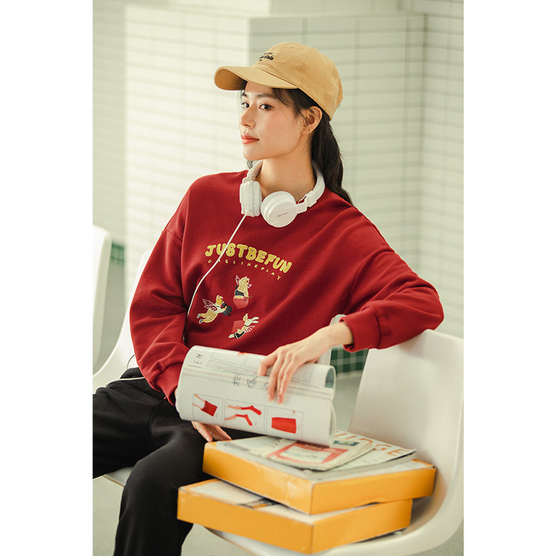 茵曼旗舰店2020秋季减龄长袖潮卫衣 茵曼翰飞卫衣/绒衫