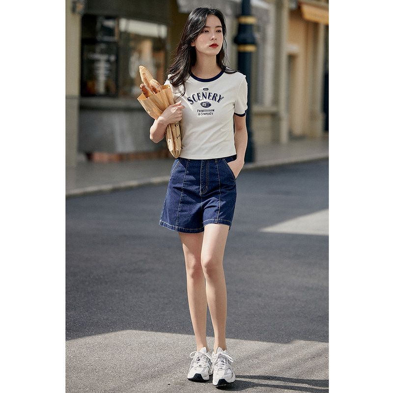 茵曼印花圆领2022年夏季新款潮t恤 茵曼翰飞T恤