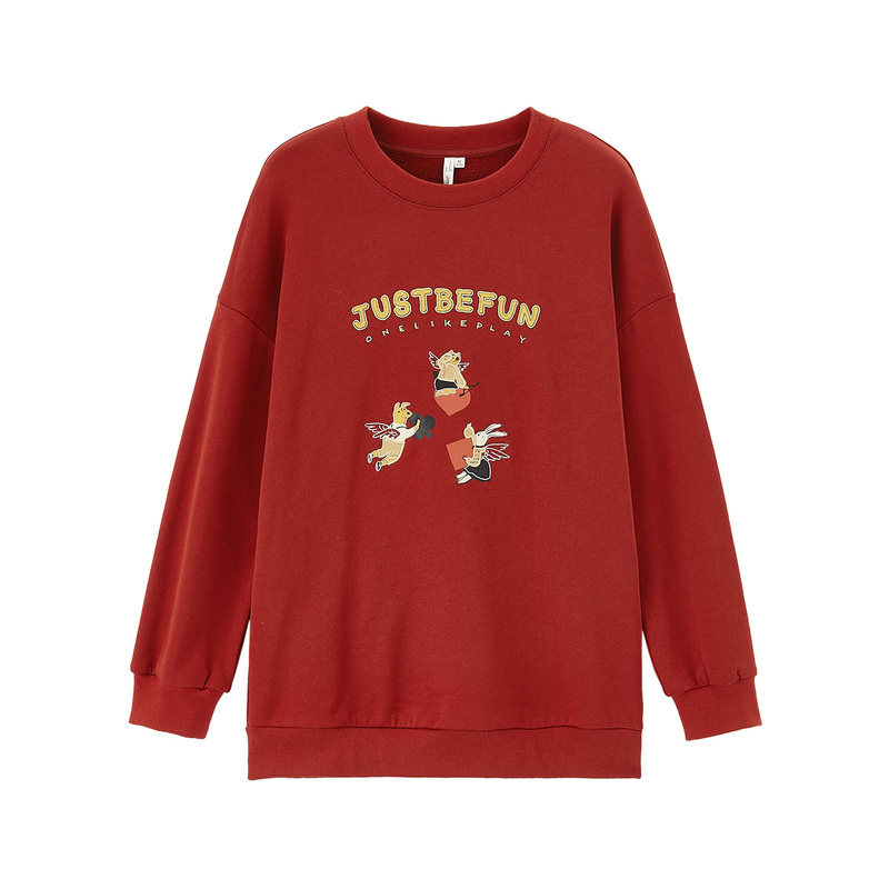 茵曼旗舰店2020秋季减龄长袖潮卫衣 茵曼翰飞卫衣/绒衫