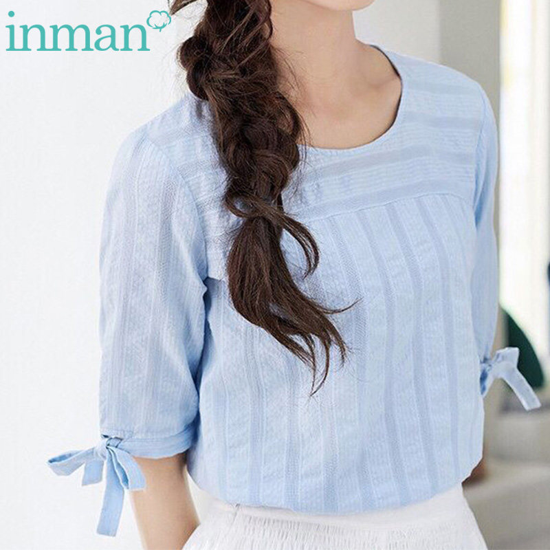 清仓特价茵曼旗舰店夏装七分袖衬衣 茵曼翰飞衬衫