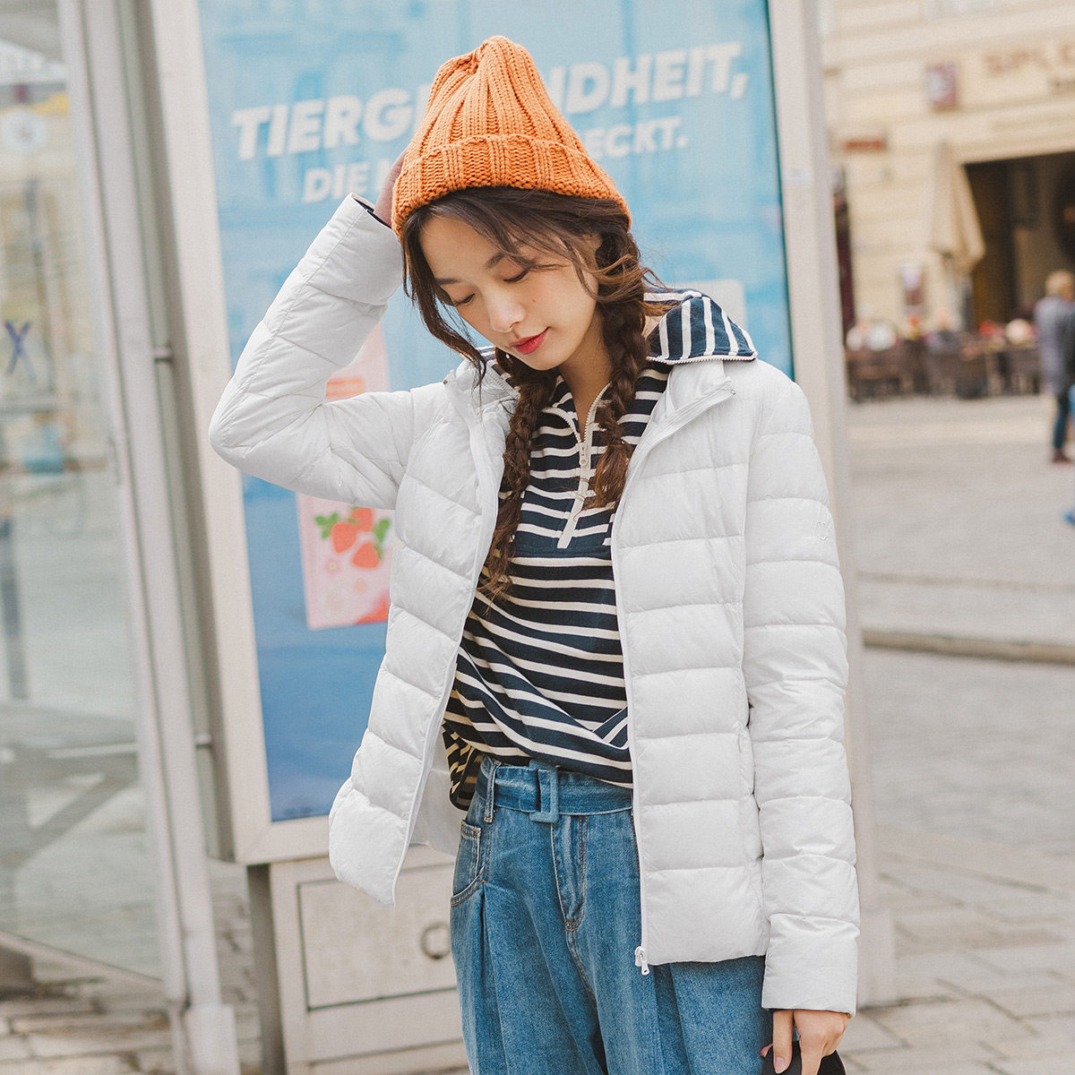 特价清仓茵曼旗舰店轻薄款羽绒服 茵曼翰飞羽绒服