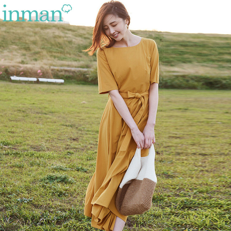 茵曼日系温柔风轻熟气质夏季连衣裙 茵曼翰飞连衣裙