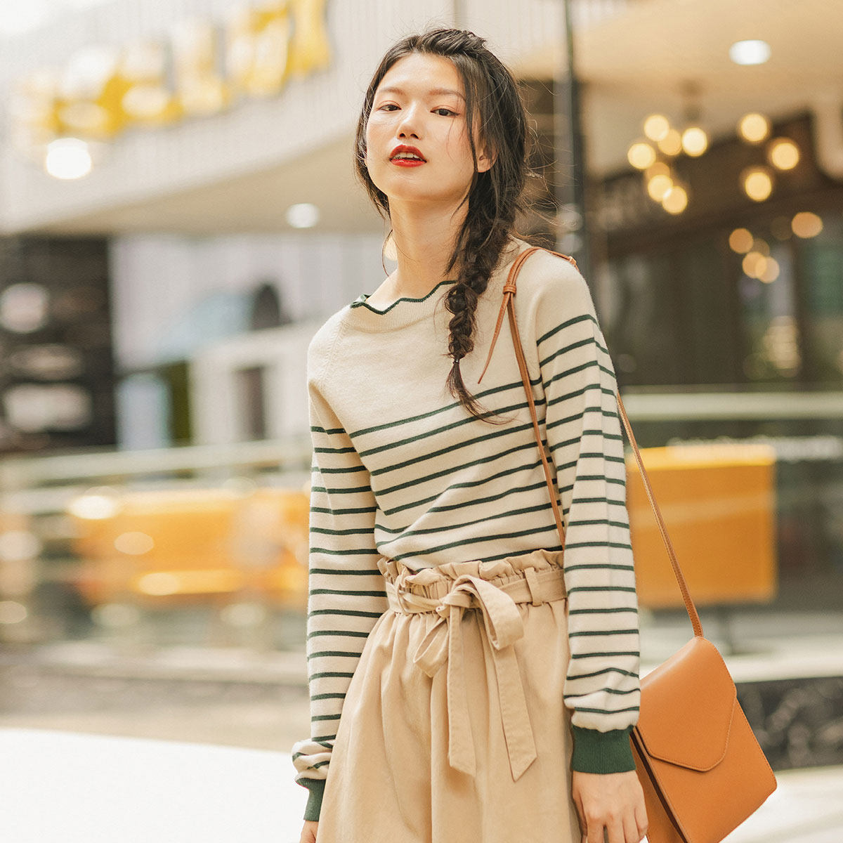 茵曼旗舰店女士官方短款洋气毛衣 茵曼翰飞毛衣