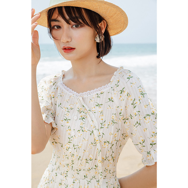 茵曼旗舰店茵蔓2021新款夏季连衣裙 茵曼翰飞连衣裙