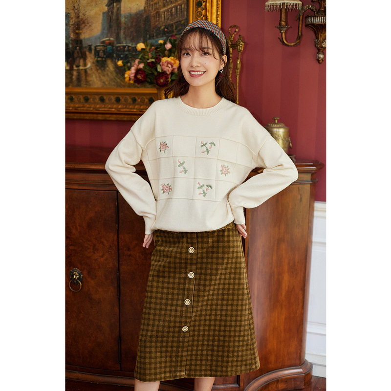 茵曼旗舰店秋冬日系温柔风樱桃毛衣 茵曼翰飞毛衣