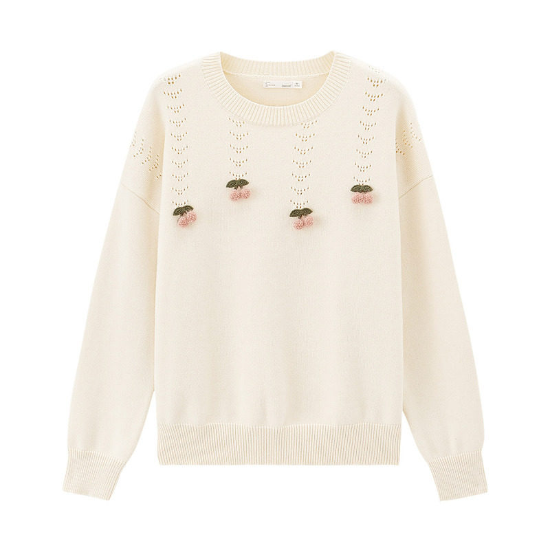 茵曼旗舰店秋冬日系温柔风樱桃毛衣 茵曼翰飞毛衣