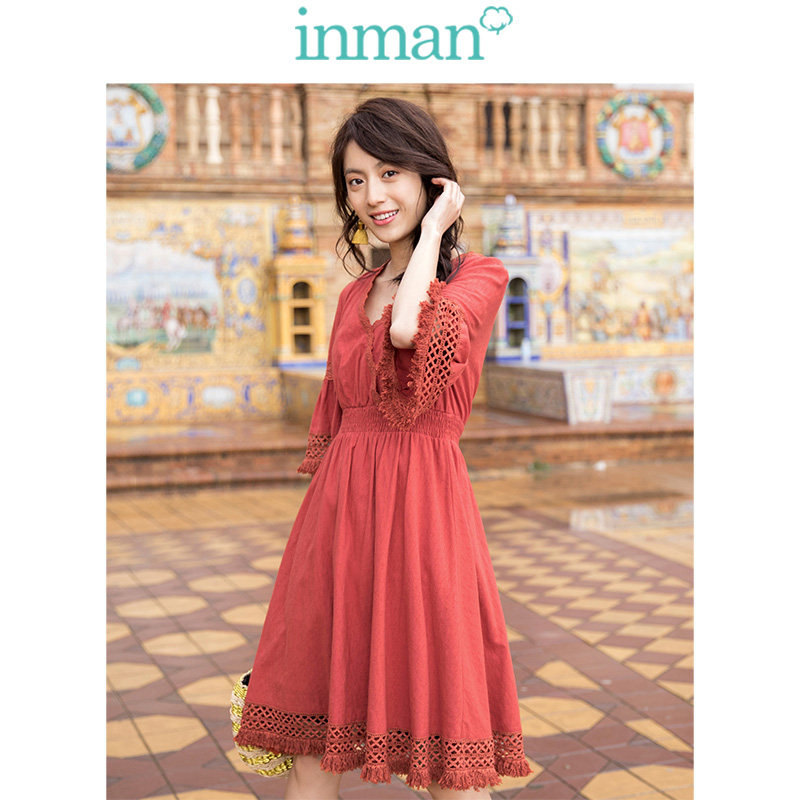  茵曼翰飞连衣裙