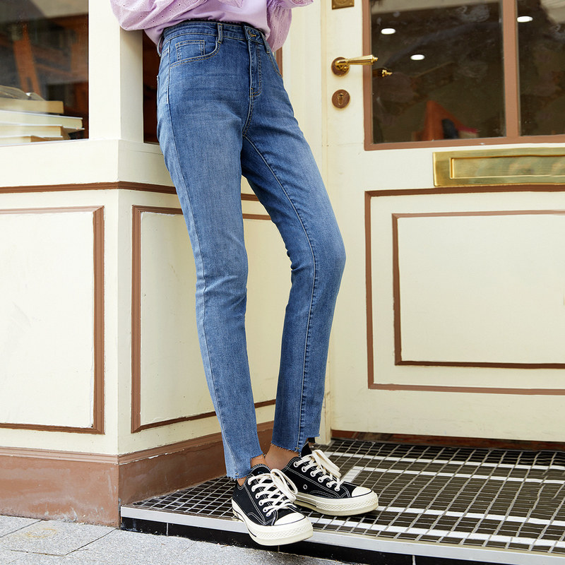 茵曼旗舰店2020年新款春秋装牛仔裤 茵曼翰飞牛仔裤