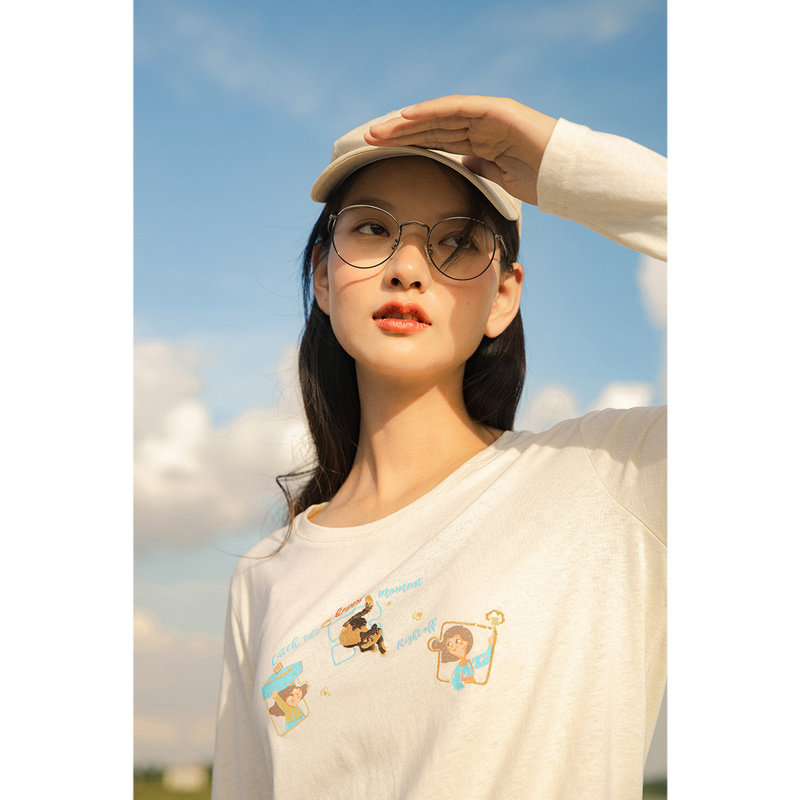 茵曼旗舰店2020年秋季新款打底衫 茵曼翰飞T恤