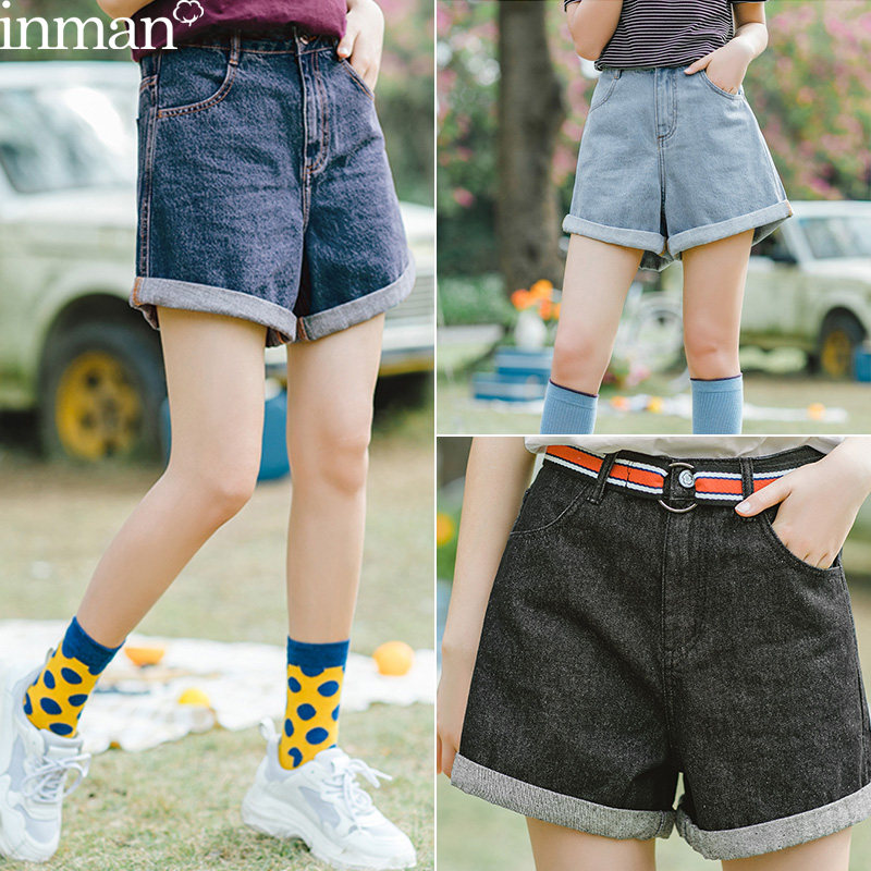  茵曼翰飞牛仔裤