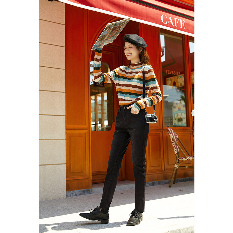 茵曼旗舰店2020年新款春秋装牛仔裤 茵曼翰飞牛仔裤