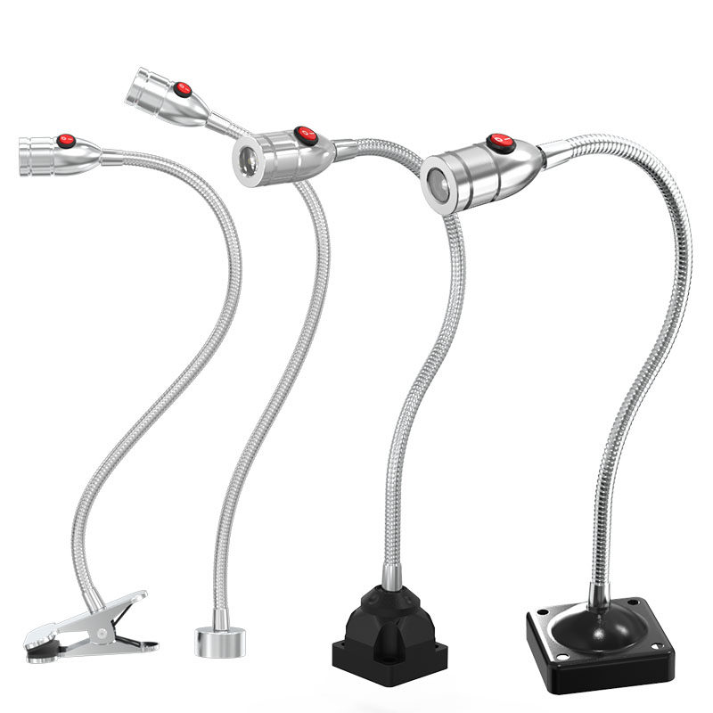 机床led工作灯220V插电强磁吸车床灯24v万向软管鹅颈工业照明台灯