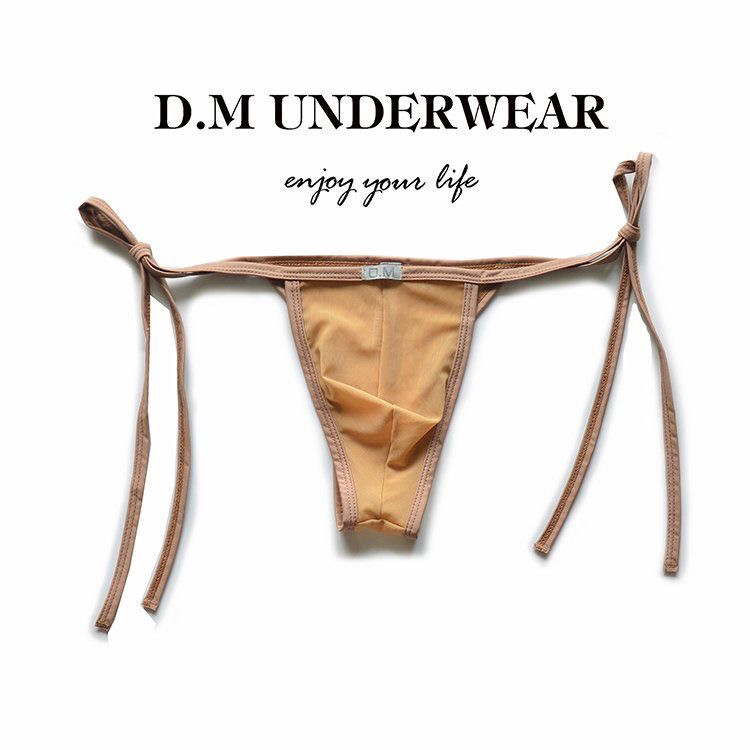 D.M男内裤比基尼系带个性半露低腰性感网纱透明情趣透气速干三角,淘宝优惠券,粉丝福利购,淘宝优惠卷