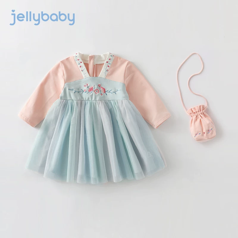 Детский осенний Ханьфу, теплое платье, юбка для девочки