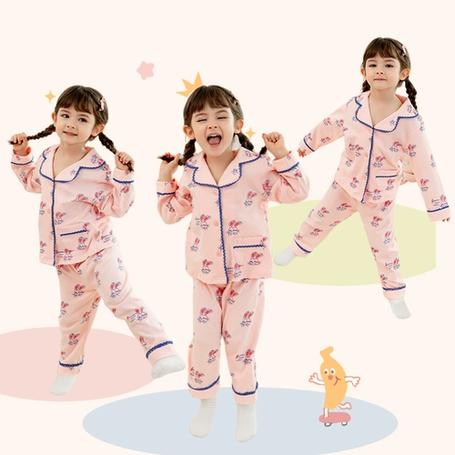 Детская пижама, детский хлопковый осенний комплект, семейный стиль, осенняя