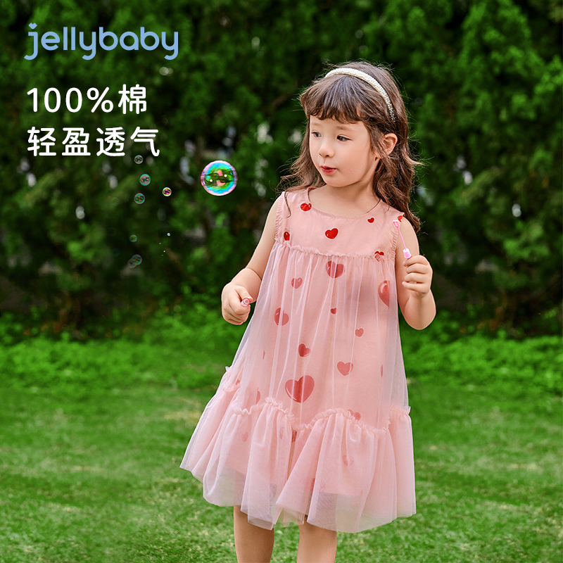 jellybaby儿童背心裙夏季宝宝无袖公主裙夏装幼童裙子5女童连衣裙 - 图0