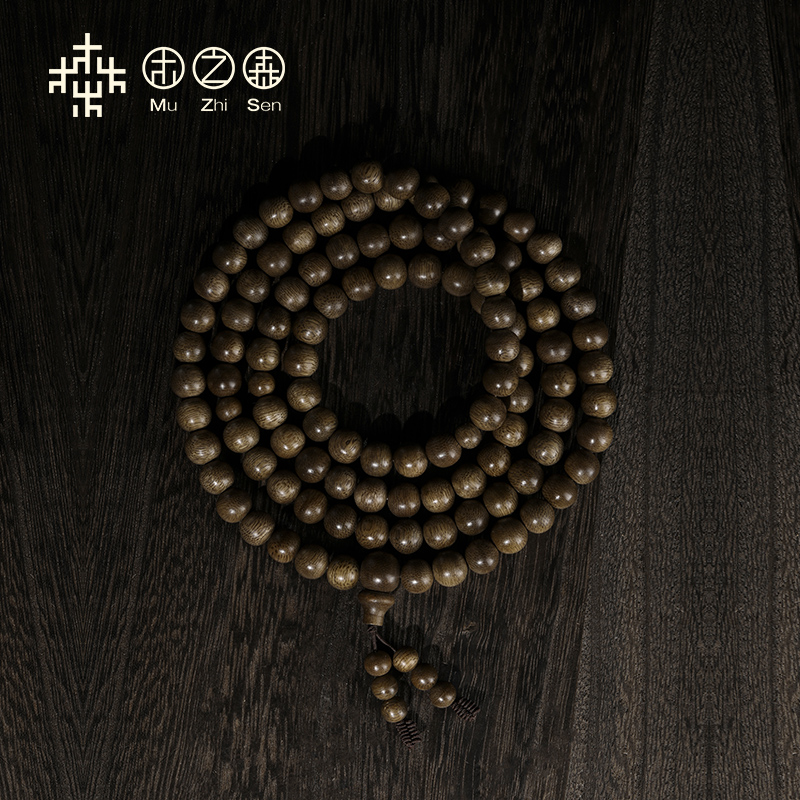 6mm / 8mm天然密纹沉香木念珠 木之森佛珠/念珠