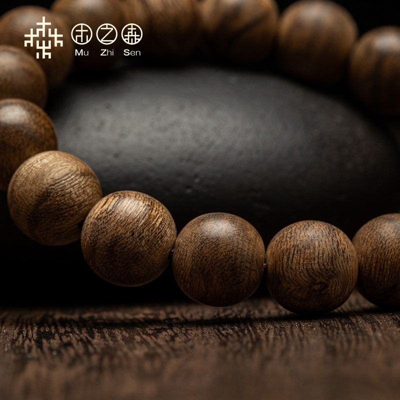 【纹理迷人】老挝沉香佛珠手串12mm*11.1g天然糖结蜜棋老料木手链,淘宝优惠券,粉丝福利购,淘宝优惠卷