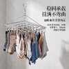 Stainless steel clothes drying rack with multiple clips for drying socks