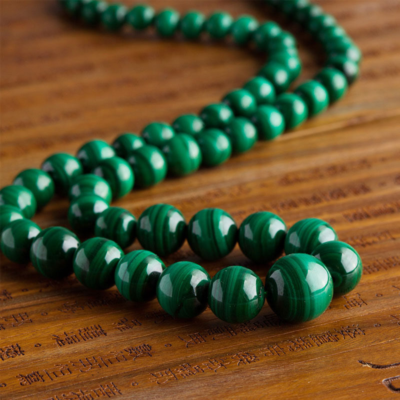 富美达孔雀石女士绿水晶塔链项链 富美达项链