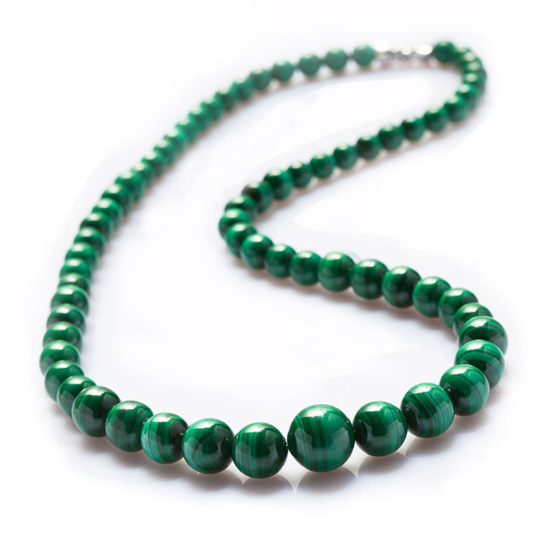 富美达孔雀石女士绿水晶塔链项链 富美达项链