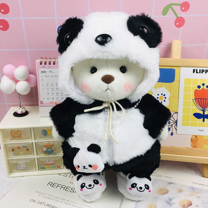30cm莉娜小熊玩偶小衣服网红鲨鱼帽背带裤套装泰迪熊娃衣手作换装,淘宝优惠券,粉丝福利购,淘宝优惠卷