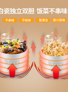 生活元素电热饭盒陶瓷内胆便当盒