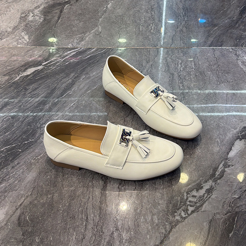 老钱风~牛皮超软底流苏乐福鞋女2026春新款洋气百搭一脚蹬豆豆鞋,淘宝优惠券,粉丝福利购,淘宝优惠卷