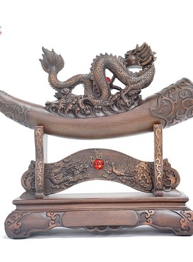 龙马精神仿木办公室摆件生肖龙马家居客厅树脂工艺装饰过生日礼品