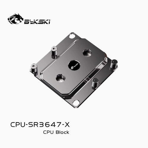 Bykski 分体CPU水冷头散热LGA3647/SKYLAKE 全铜金属 POM黑色ARGB - 图1