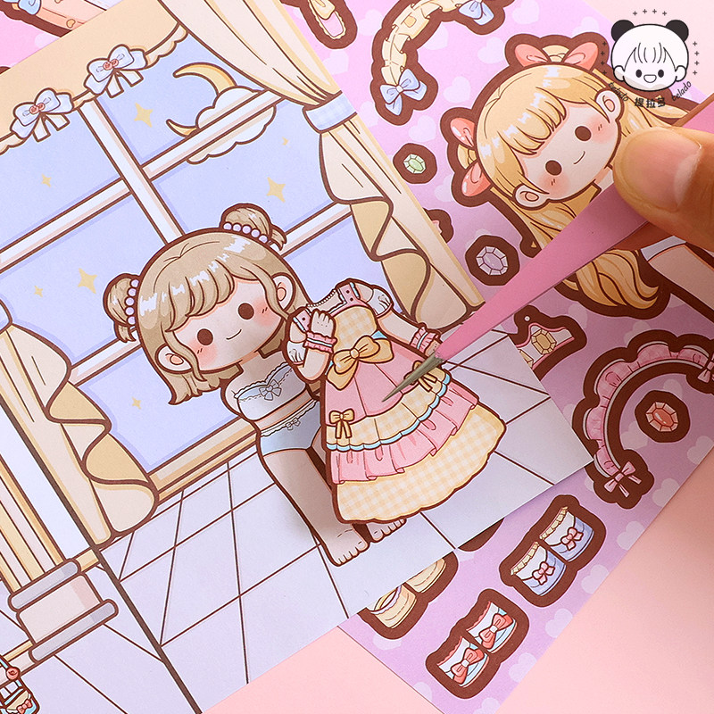 提拉多多多酱换装屋换装贴纸城堡公主洛丽塔日常穿搭可爱卡通diy手帐贴纸女儿童少女心益智玩具贴画手账素材