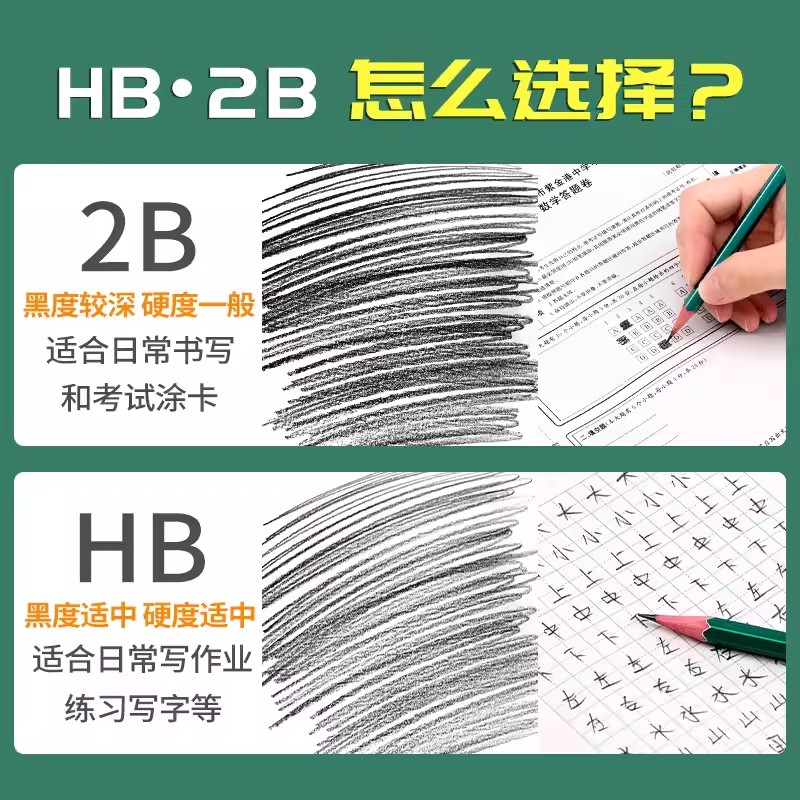 晨光2b铅笔小学生儿童安全hb铅笔考试原木2比铅笔素描专用一年级2h文具用品无毒无铅幼儿园用初学者书写批发 - 图1