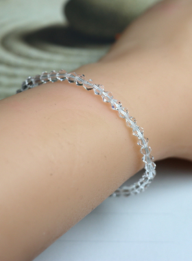 百搭款水晶手链女高级全切面简约