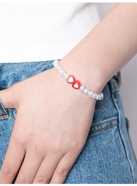 人造白色珍珠手链百搭