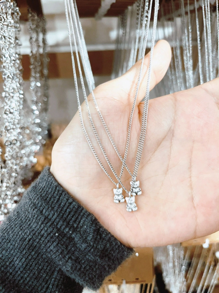 bm小熊项链女生新款短链项圈链叠戴简约百搭ins风brandy melville,淘宝优惠券,粉丝福利购,淘宝优惠卷