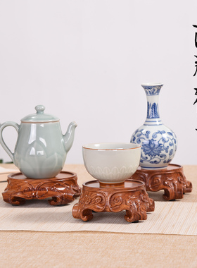 中式整木天圆地方木托