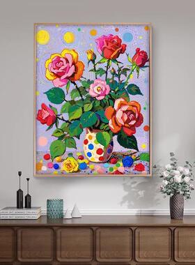 玫瑰花束数字油画DIY丙烯画