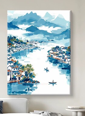 diy数字油画填色画手工手绘画
