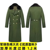 Military green great clothes mens winter thickened garnter long style riding cotton clothes anti-cold and anti-freezing Northeast warm cotton padded jacket