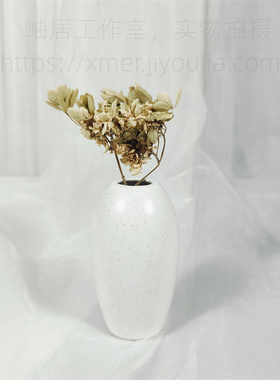 小梅瓶 德化陶瓷花插花瓶花艺茶室禅意摆件手工粗陶花插